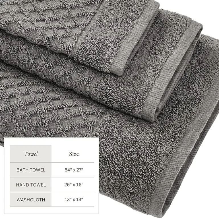 Linery Cotton Quick-Dry Textured 6 Pc Towel Set