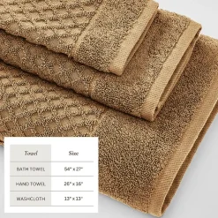 Linery Cotton Quick-Dry Textured 6 Pc Towel Set