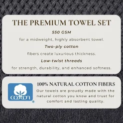 Linery Cotton Quick-Dry Textured 6 Pc Towel Set