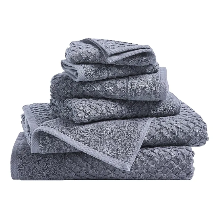 Linery Cotton Quick-Dry Textured 6 Pc Towel Set