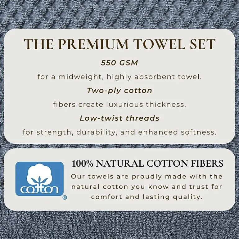 Linery Cotton Quick-Dry Textured 6 Pc Towel Set