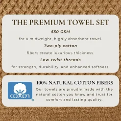 Linery Cotton Quick-Dry Textured 6 Pc Towel Set