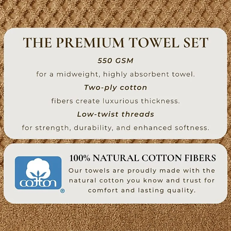 Linery Cotton Quick-Dry Textured 6 Pc Towel Set
