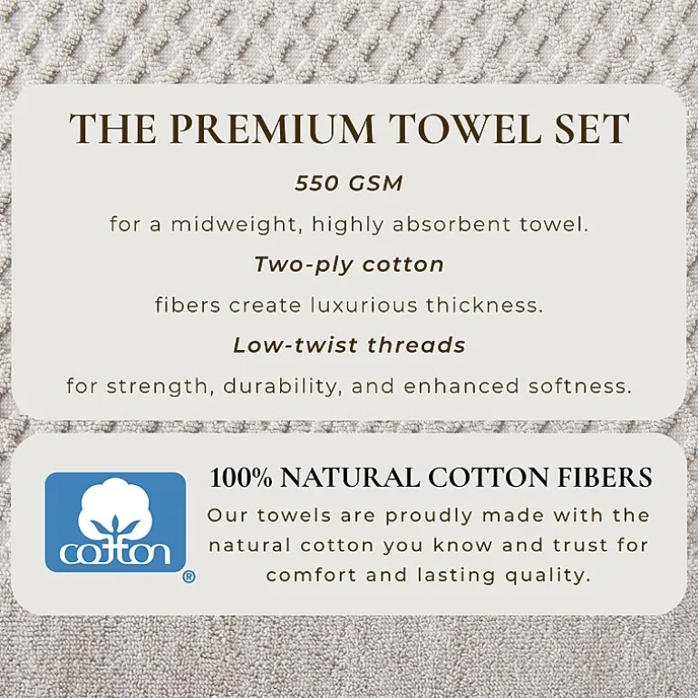 Linery Cotton Quick-Dry Textured 6 Pc Towel Set