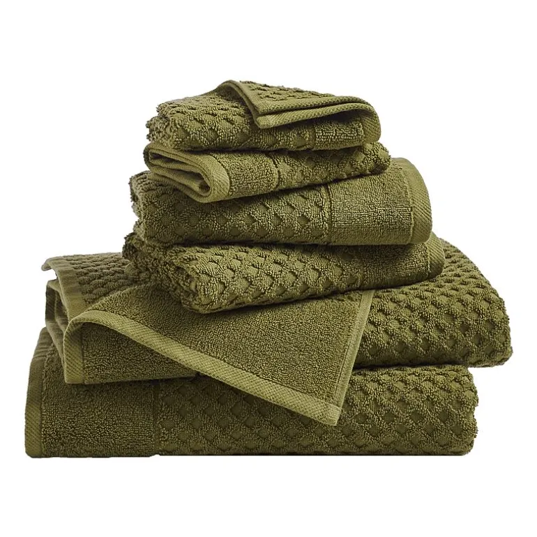 Linery Cotton Quick-Dry Textured 6 Pc Towel Set