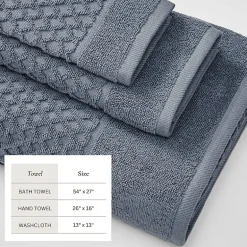Linery Cotton Quick-Dry Textured 6 Pc Towel Set