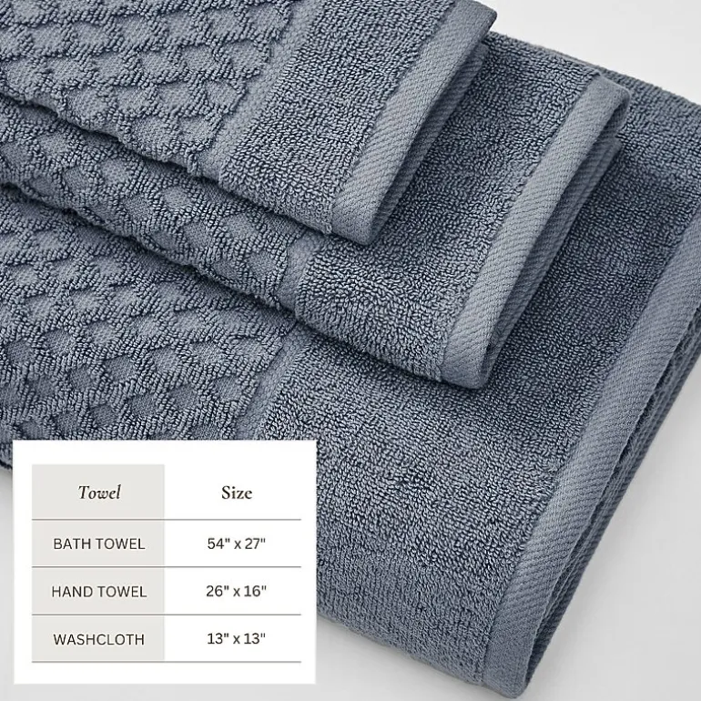 Linery Cotton Quick-Dry Textured 6 Pc Towel Set