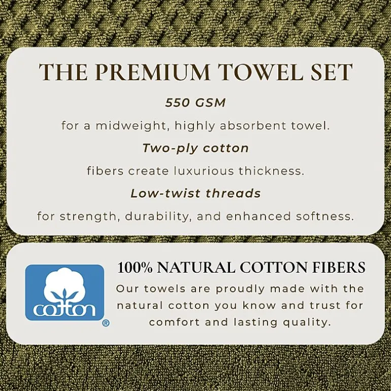 Linery Cotton Quick-Dry Textured 6 Pc Towel Set