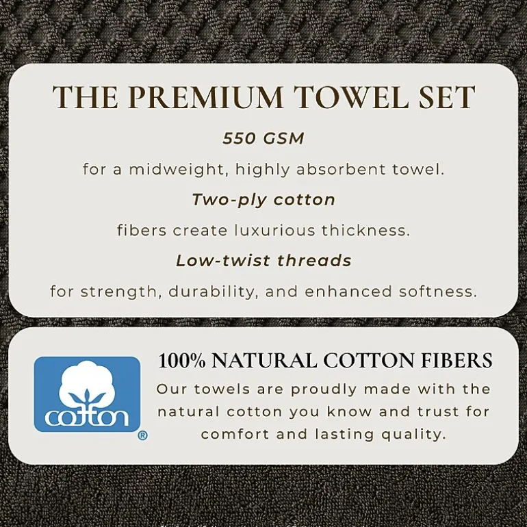Linery Cotton Quick-Dry Textured 6 Pc Towel Set