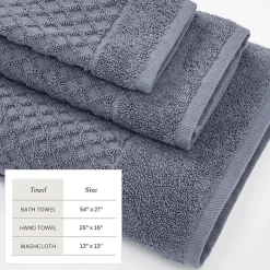 Linery Cotton Quick-Dry Textured 6 Pc Towel Set