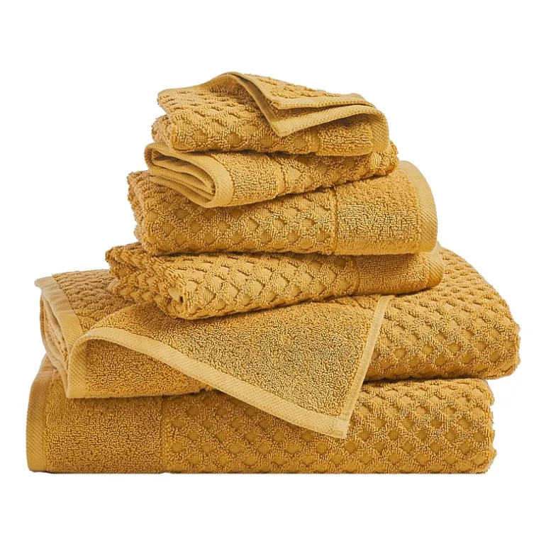 Linery Cotton Quick-Dry Textured 6 Pc Towel Set