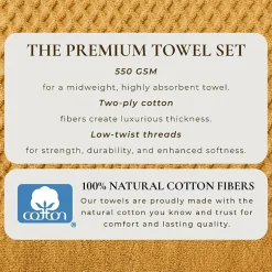 Linery Cotton Quick-Dry Textured 6 Pc Towel Set
