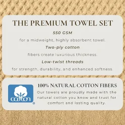 Linery Cotton Quick-Dry Textured 6 Pc Towel Set