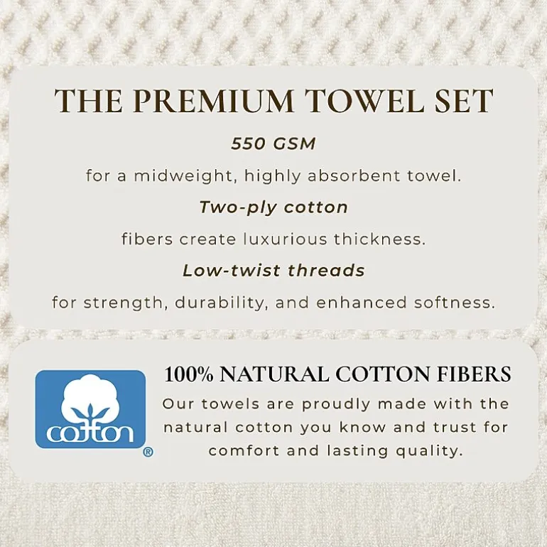 Linery Cotton Quick-Dry Textured 6 Pc Towel Set