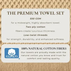 Linery Cotton Quick-Dry Textured 6 Pc Towel Set