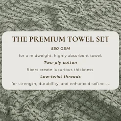 Linery Cotton Quick-Dry Textured 6 Pc Towel Set