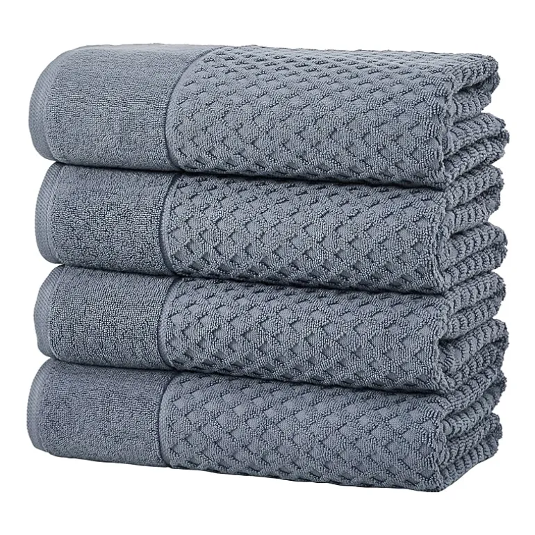 Linery Cotton Quick-Dry Textured 4 Pc Bath Towels