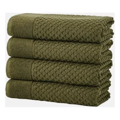 Linery Cotton Quick-Dry Textured 4 Pc Bath Towels