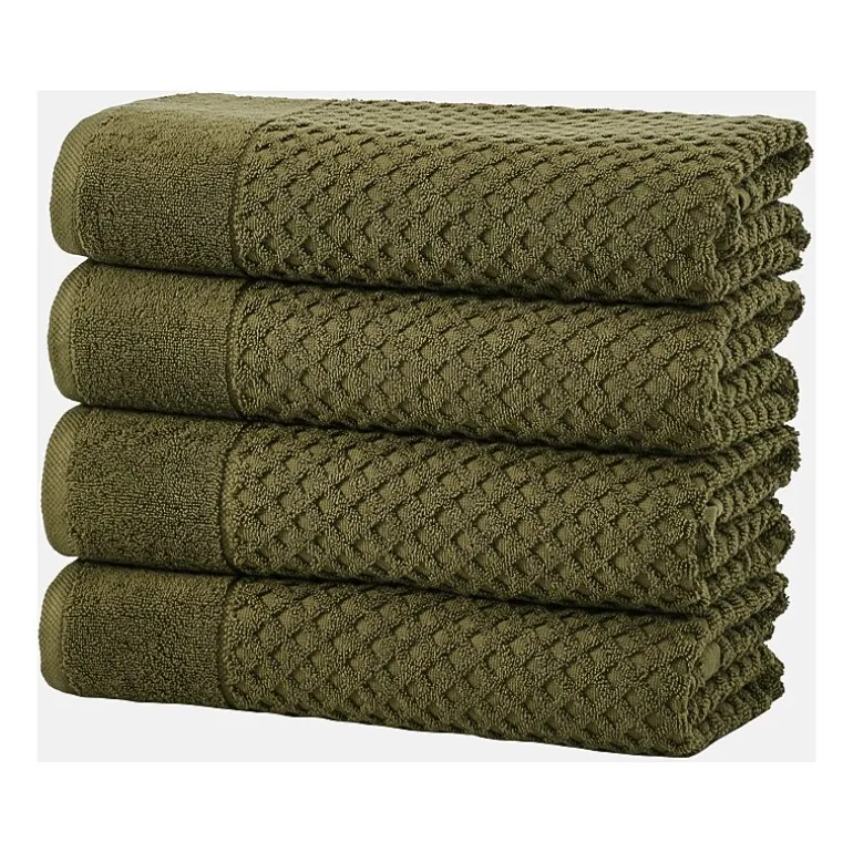 Linery Cotton Quick-Dry Textured 4 Pc Bath Towels