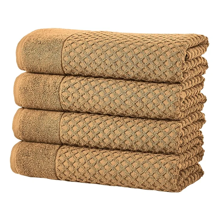 Linery Cotton Quick-Dry Textured 4 Pc Bath Towels
