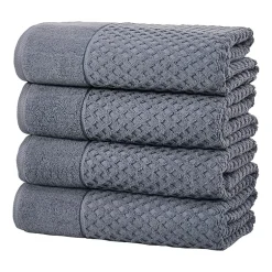 Linery Cotton Quick-Dry Textured 4 Pc Bath Towels