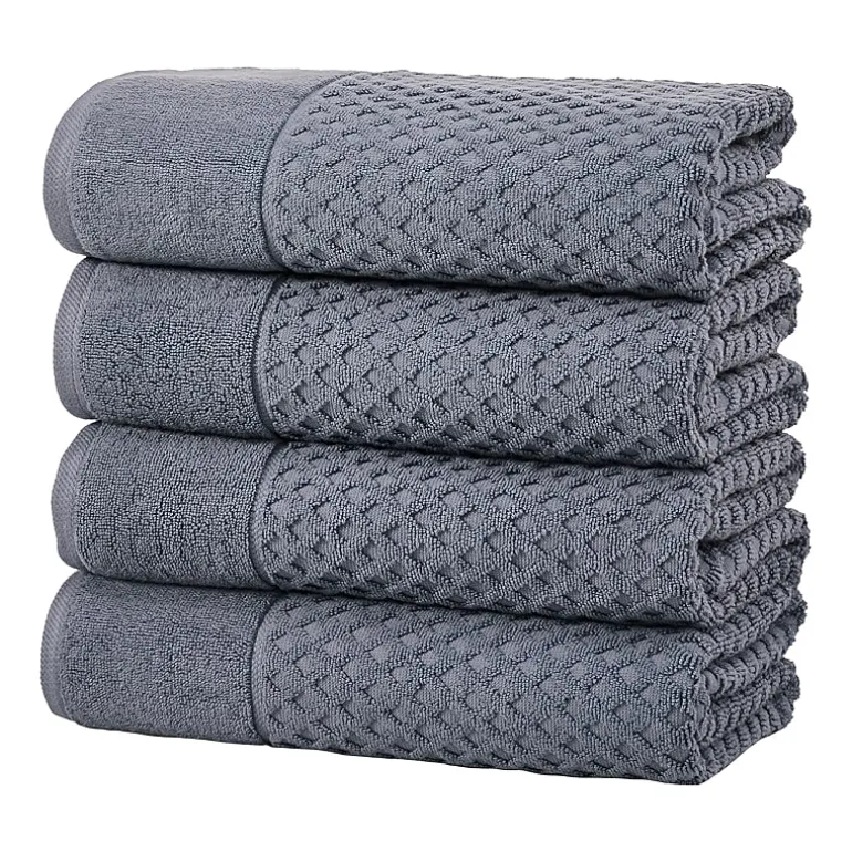 Linery Cotton Quick-Dry Textured 4 Pc Bath Towels
