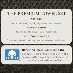 Linery Cotton Quick-Dry Textured 4 Pc Bath Towels