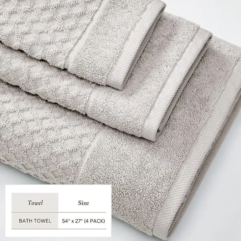 Linery Cotton Quick-Dry Textured 4 Pc Bath Towels