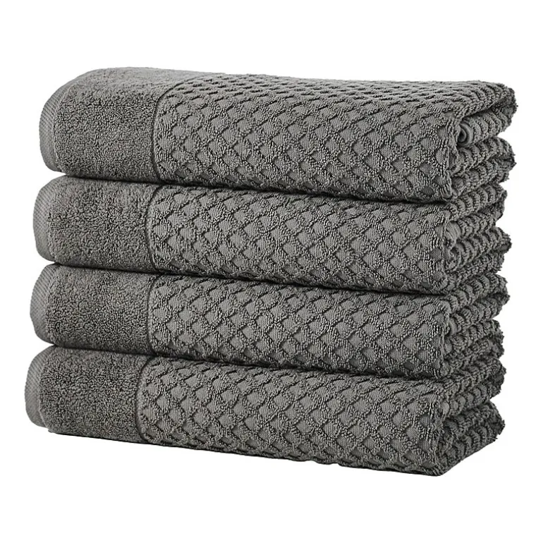 Linery Cotton Quick-Dry Textured 4 Pc Bath Towels