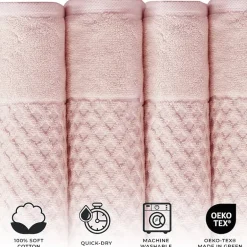 Linery Cotton Quick-Dry Textured 4 Pc Bath Towels