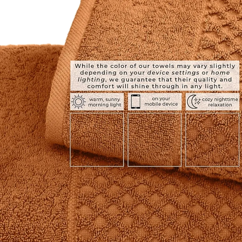 Linery Cotton Quick-Dry Textured 4 Pc Bath Towels