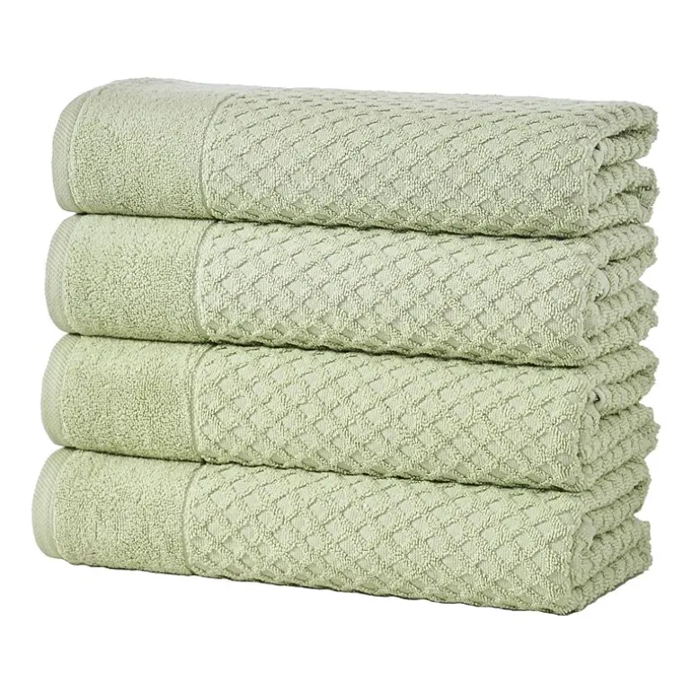 Linery Cotton Quick-Dry Textured 4 Pc Bath Towels