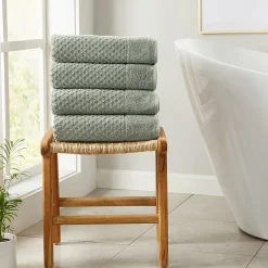 Linery Cotton Quick-Dry Textured 4 Pc Bath Towels