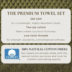 Linery Cotton Quick-Dry Textured 4 Pc Bath Towels