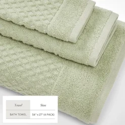 Linery Cotton Quick-Dry Textured 4 Pc Bath Towels
