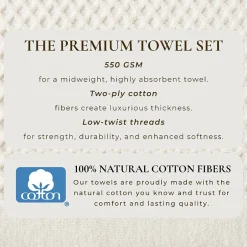 Linery Cotton Quick-Dry Textured 4 Pc Bath Towels