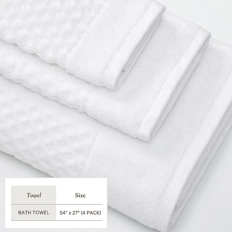 Linery Cotton Quick-Dry Textured 4 Pc Bath Towels