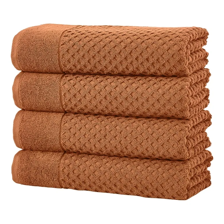 Linery Cotton Quick-Dry Textured 4 Pc Bath Towels