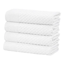Linery Cotton Quick-Dry Textured 4 Pc Bath Towels
