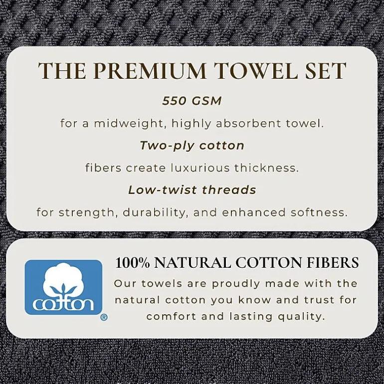 Linery Cotton Quick-Dry Textured 4 Pc Bath Towels