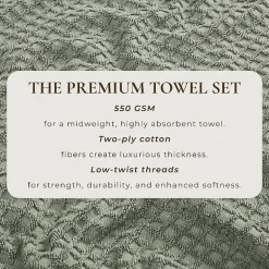 Linery Cotton Quick-Dry Textured 4 Pc Bath Towels