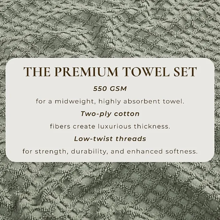 Linery Cotton Quick-Dry Textured 4 Pc Bath Towels