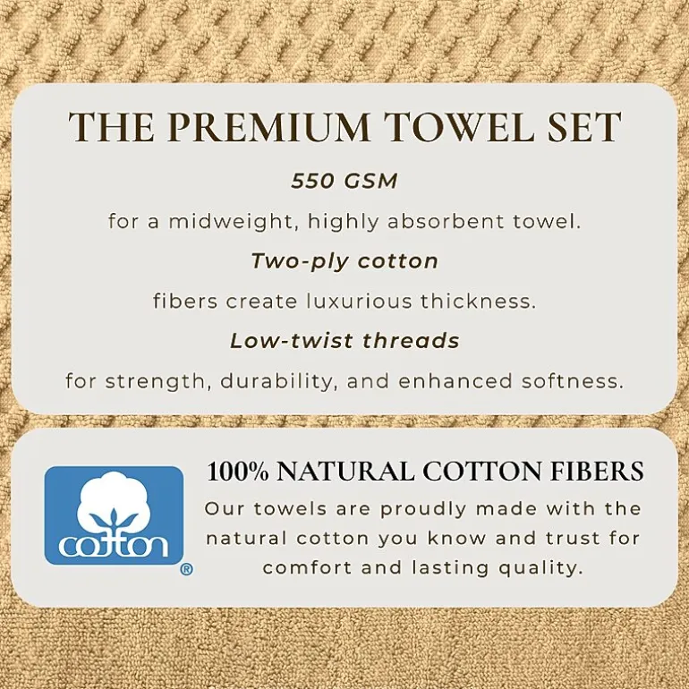 Linery Cotton Quick-Dry Textured 4 Pc Bath Towels