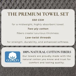Linery Cotton Quick-Dry Textured 4 Pc Bath Towels
