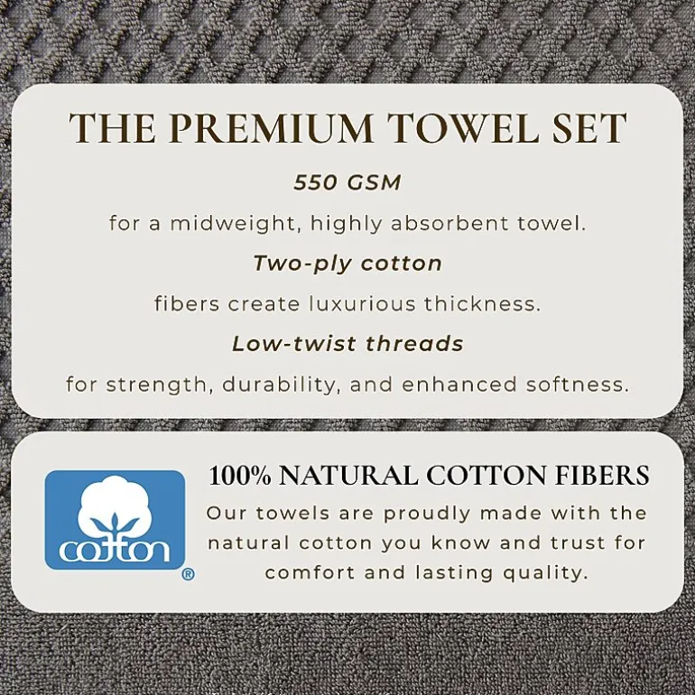 Linery Cotton Quick-Dry Textured 4 Pc Bath Towels