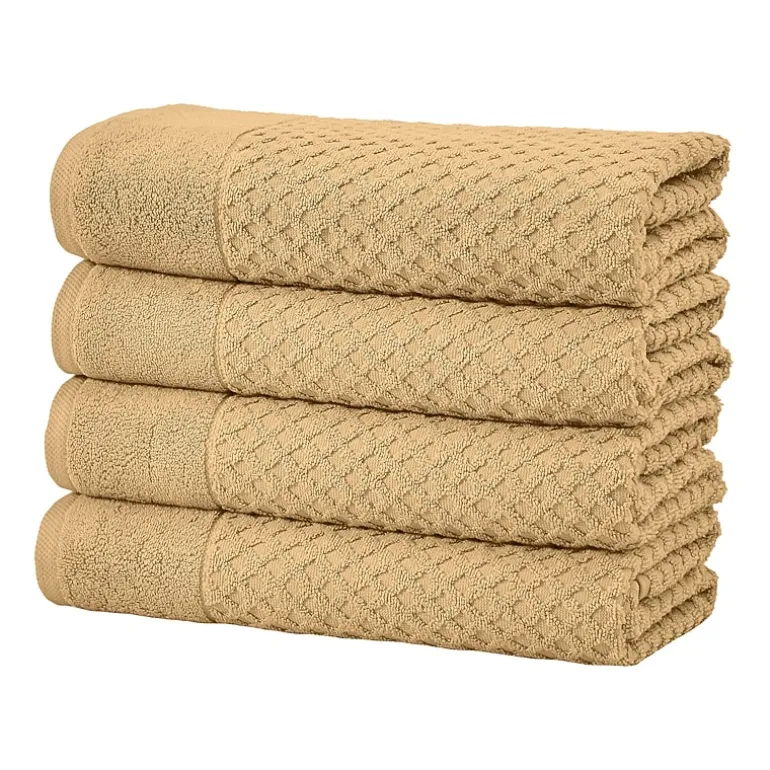 Linery Cotton Quick-Dry Textured 4 Pc Bath Towels