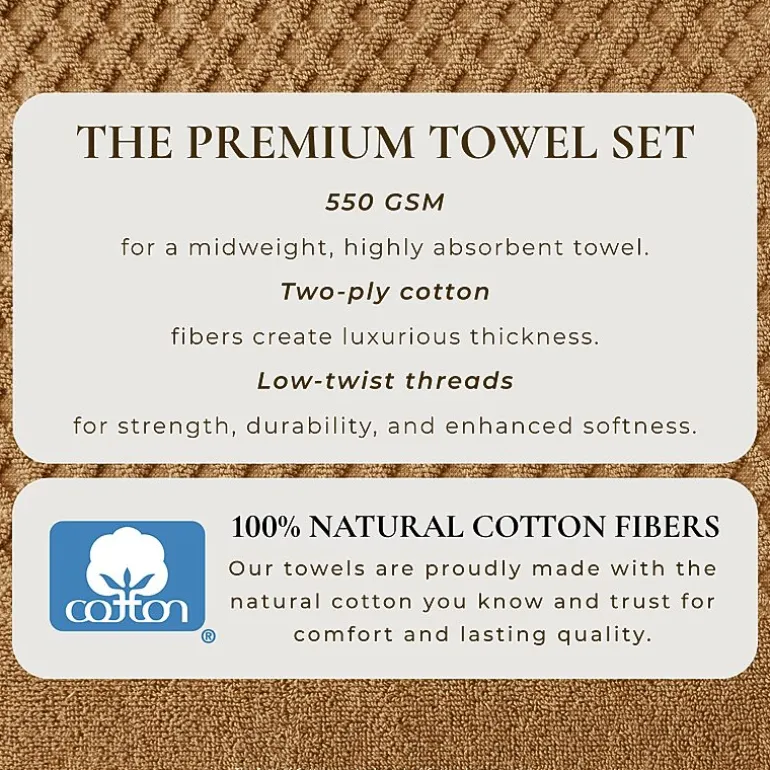 Linery Cotton Quick-Dry Textured 4 Pc Bath Towels