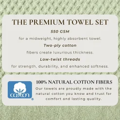 Linery Cotton Quick-Dry Textured 4 Pc Bath Towels