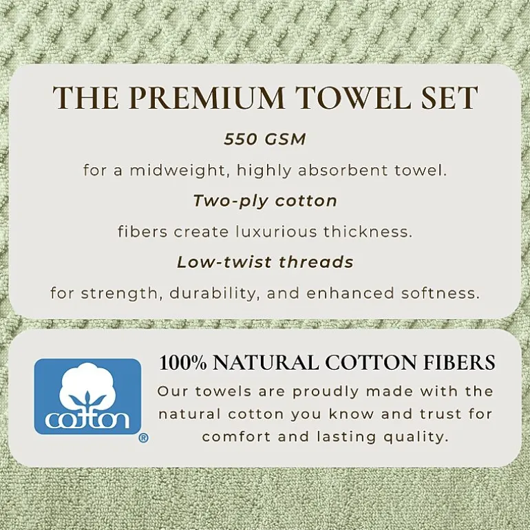 Linery Cotton Quick-Dry Textured 4 Pc Bath Towels