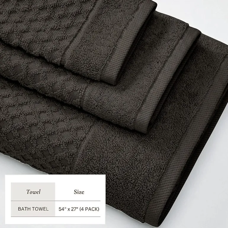 Linery Cotton Quick-Dry Textured 4 Pc Bath Towels
